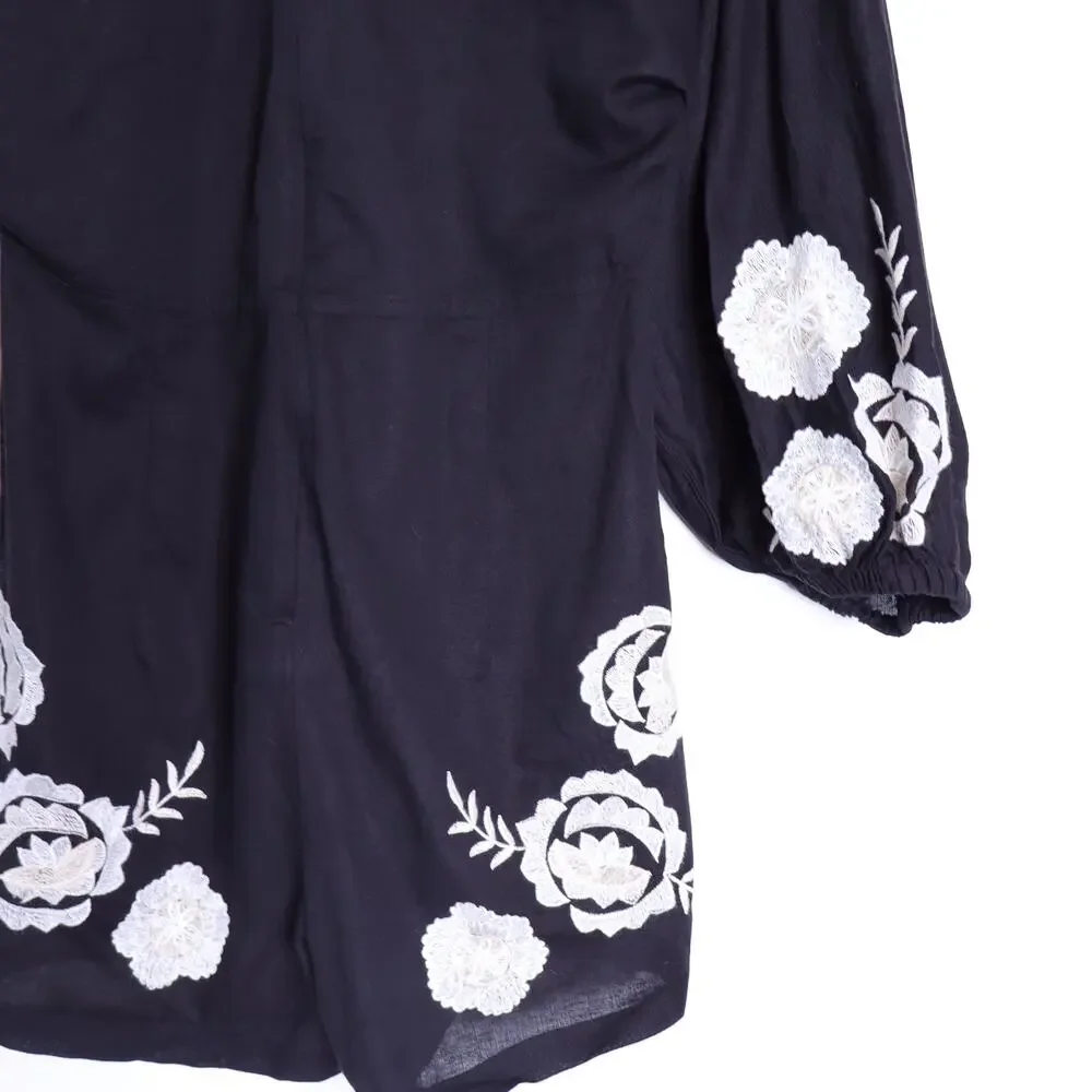 Zara embroidered linen